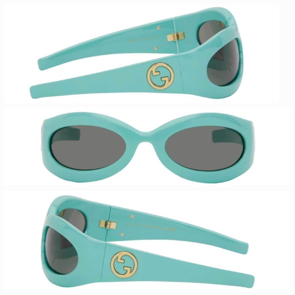 GUCCI -
Tiffany Blue Oval Sunglasses - Picture 1 of 12